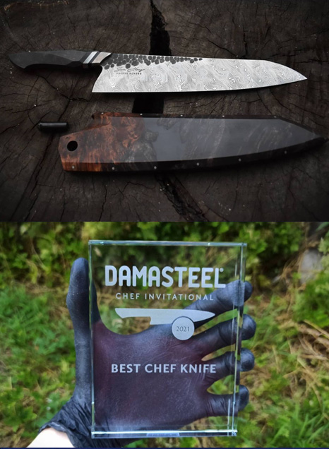 Alumnus, Sean Alonzo wins Best Chef Knife in the Damasteel Chef Invitational (May 2021)